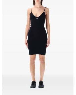 MM6 by Maison Margiela V-Neck Mini Dress - Black