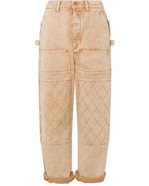 Moschino Quilted Pocket Pants - Natural