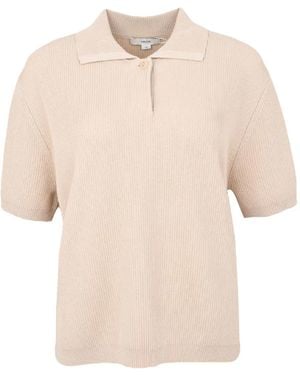 Vince Ribbed Polo Shirt - Natural