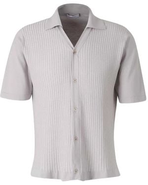 Cruciani Ribbed Polo Cardigan - Grey