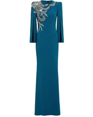 Jenny Packham Maxikleid Mit Kristallverzierung - Blau
