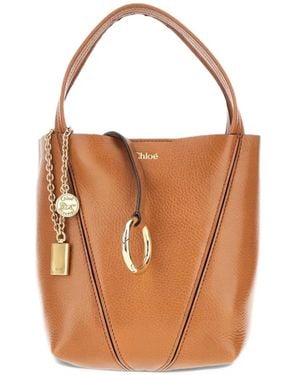 Chloé Grained Leather Tote Bag - White