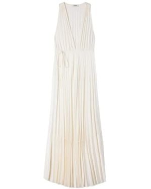 Sandro V-Neck Maxi Dress - White