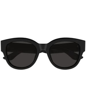 McQueen Round-Frame Tinted Lenses Sunglasses - Black