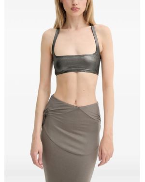 Rick Owens Square-Neck Top - Gray