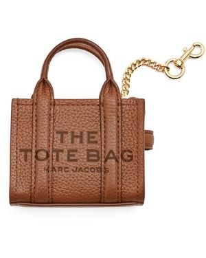 Marc Jacobs The Nano Tote Grained Leather Charm Bag - Brown