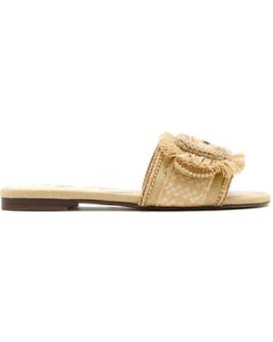 Sam Edelman Tassel Buckle Sandals - Metallic
