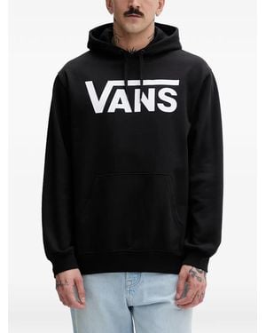 Vans Logo-Print Drawstring Cotton Hoodie - Black