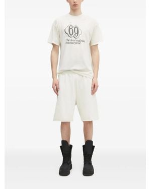 Aries Distressed Print T-Shirt - White