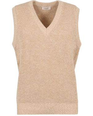 Agnona V-Neck Jumper - Natural