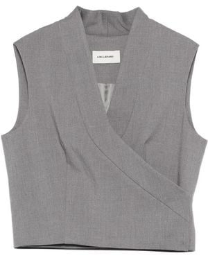A.M.G Sleeveless Crossover Waistcoat - Grey
