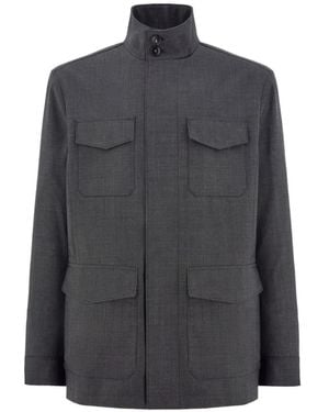 Canali Front-Pocket Jacket - Grey