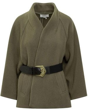 Ba&sh Coat With Waist Belt - Green