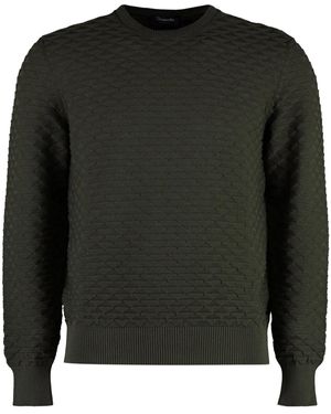 Drumohr Katoenen Sweater Met Diamantjacquard - Zwart