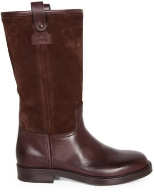 Church's Bottines En Cuir À Empiècements En Daim - Brown