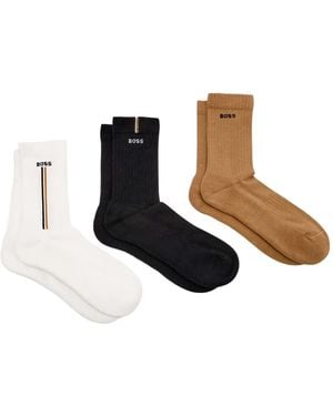 BOSS Logo-Jacquard Socks (Pack Of Three) - White