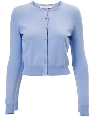 Carolina Herrera Crewneck Cardigan - Blue