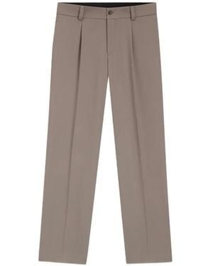 HUGO Pleated-Detail Straight-Leg Trousers - Grey
