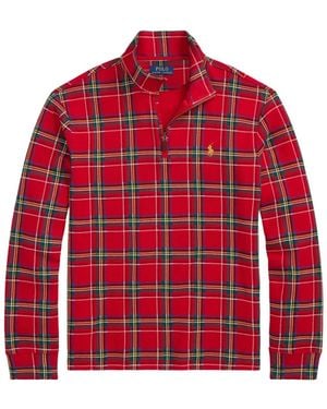 Polo Ralph Lauren Sweat Zippé À Carreaux - Red