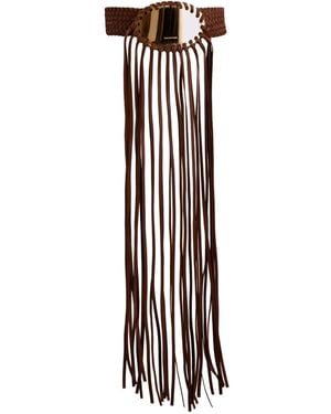 Silvia Tcherassi Maya Fringed Belt - White