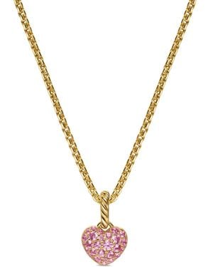 David Yurman 18Kt Petite Pavé Goldhalskette Mit Saphir - Mettallic
