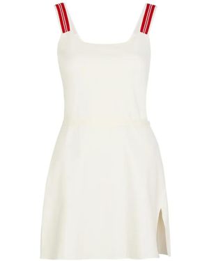 Spense Striped-Strap Side-Slit Mini Dress - White