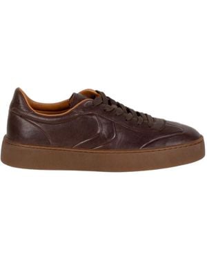 Voile Blanche Mind 02 Leather Lace-Up Sneakers - Brown