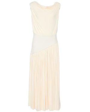Abadia Gwen Pleated Midi Dress - White
