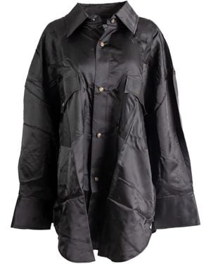 VAQUERA Patchwork Pocketed Shirt - Black