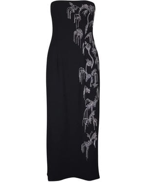 Lela Rose Embellished Strapless Dress - Black