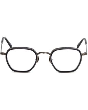Matsuda Engraved Geometric-Frame Glasses - Black