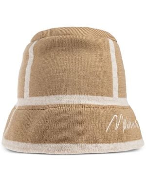 Moschino Panelled Bucket Hat - Natural