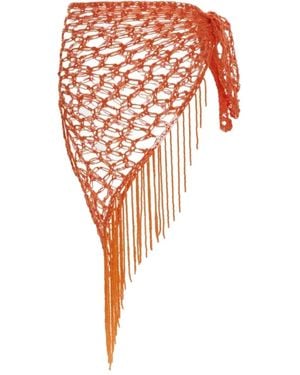 Agua Bendita Catty Crochet Fringed Pareo - White