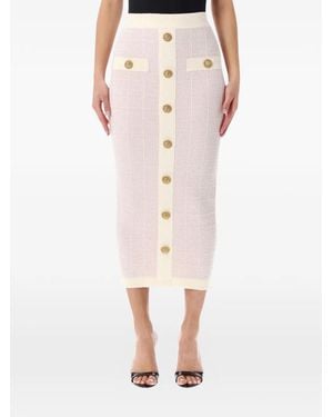 Balmain Midi-Rok Met Knoopdetail - Roze