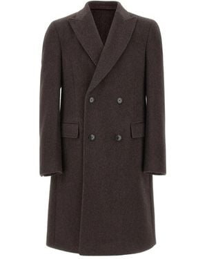 BOSS Peak lapels double-breasted coat - Marrón