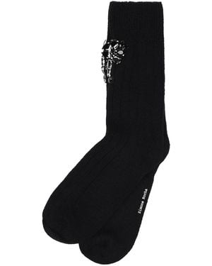 Simone Rocha Calcetines aplique floral - Negro
