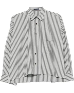 Yohji Yamamoto Striped Button Shirt - Grey