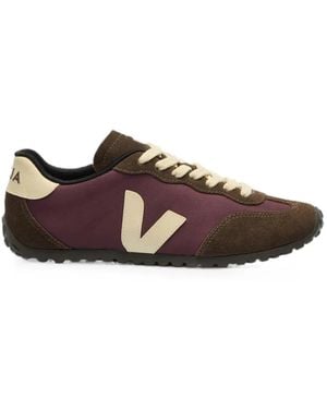 Veja Suede-Panelled Logo-Patch Sneakers - Brown