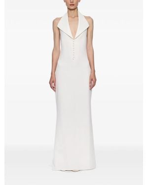 Atu Body Couture Halterneck Button-Front Maxi Dress - White
