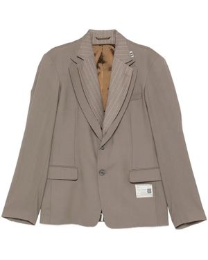 Maison Mihara Yasuhiro Pinstripe-Lapel Blazer - Brown