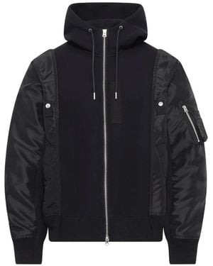 Sacai Paneled Sponge Sweat Hoodie - Black