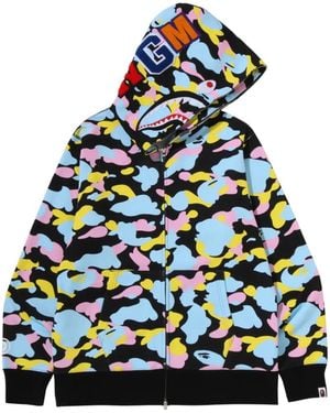 A Bathing Ape Shark Camo Hoodie - Blue