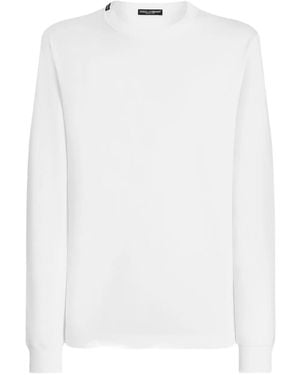 Dolce & Gabbana Long-Sleeve Cotton T-Shirt - White