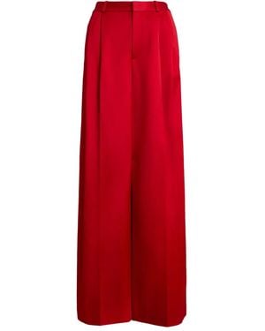Polo Ralph Lauren Pleated Satin Wide-Leg Trousers - Red