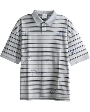 Vetements Polo A Rayas Con Logo - Gris