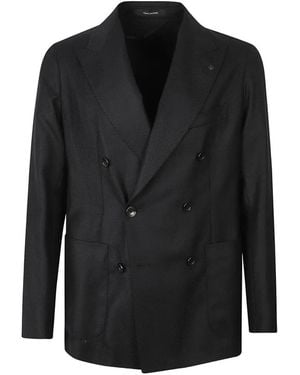 Tagliatore Double-Breasted Peak-Lapels Blazer - Black