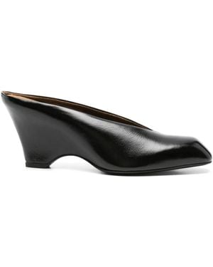 KHAITE Mules À Talon Compensé - Noir