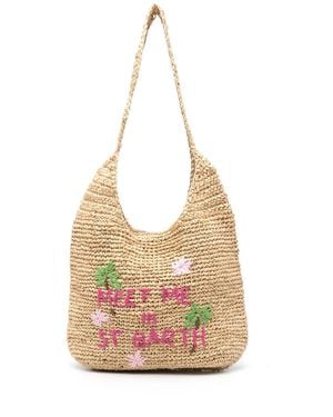 Mc2 Saint Barth Meet Me Raffia Schoudertas - Naturel