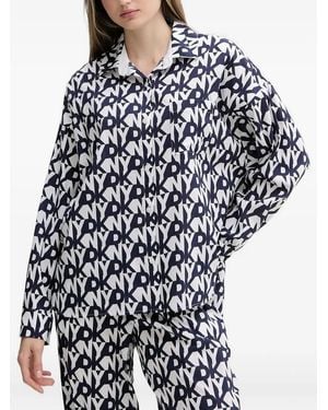 DKNY Pyjama mit Logo-Print - Blau