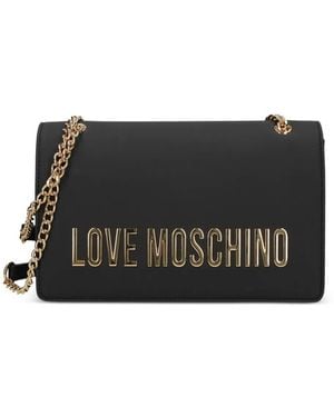 Love Moschino Logo-Lettering Shoulder Bag - Black